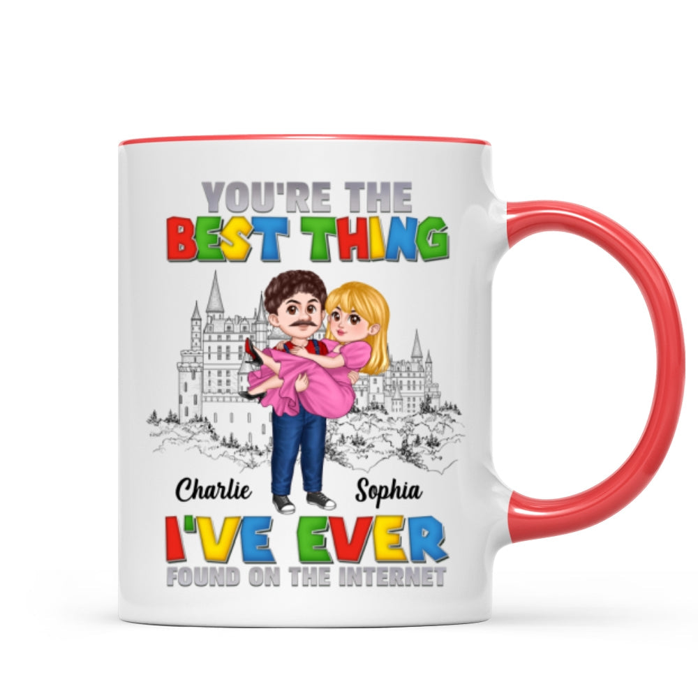 The Best Thing I‘ve Ever Found On The Internet Man Carrying Woman Cartoon Couple Personalized Coffee Mug