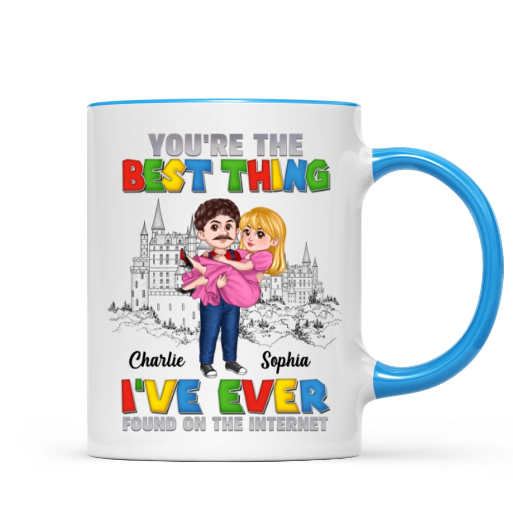 The Best Thing I‘ve Ever Found On The Internet Man Carrying Woman Cartoon Couple Personalized Coffee Mug