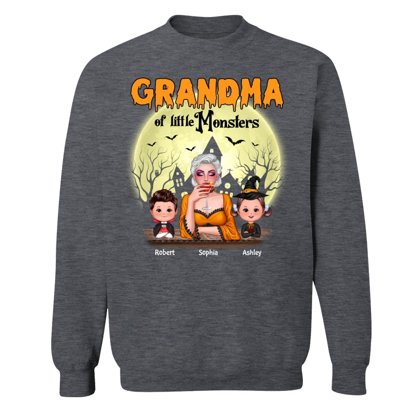 Grandma Mom Of Monsters Halloween Woman And Kids Personalized Shirt
