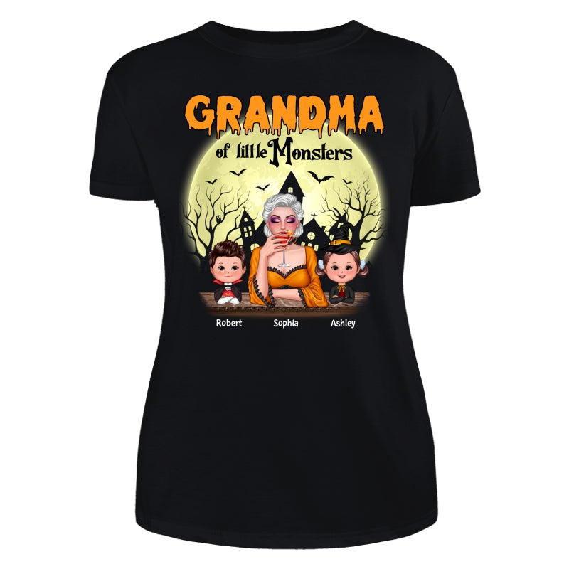 Grandma Mom Of Monsters Halloween Woman And Kids Personalized Shirt