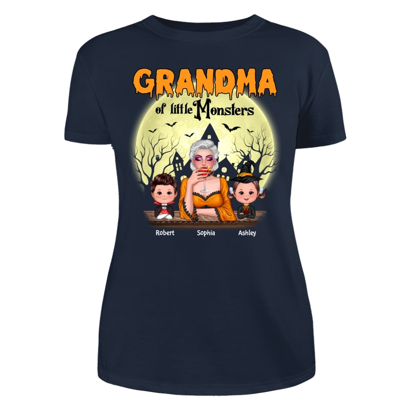 Grandma Mom Of Monsters Halloween Woman And Kids Personalized Shirt