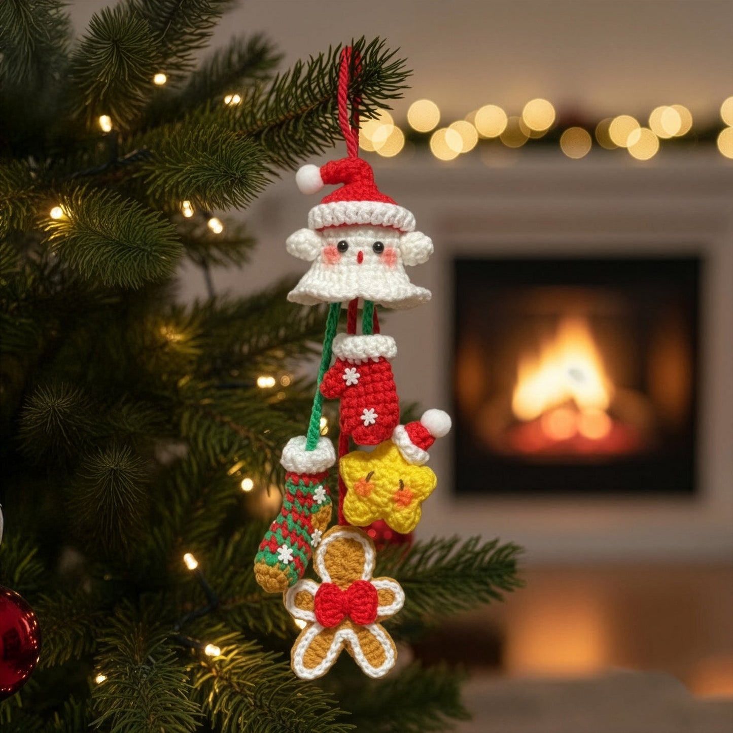 Handmade Christmas Boo Hanging Decor - Crochet Ornament