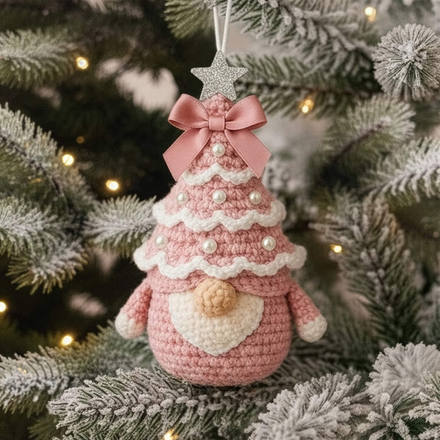 Handmade Christmas Gnome Set - Crochet Ornament