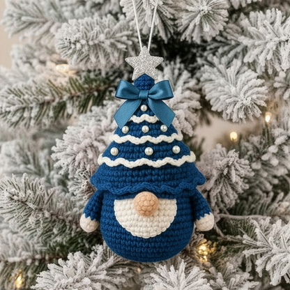 Handmade Christmas Gnome Set - Crochet Ornament