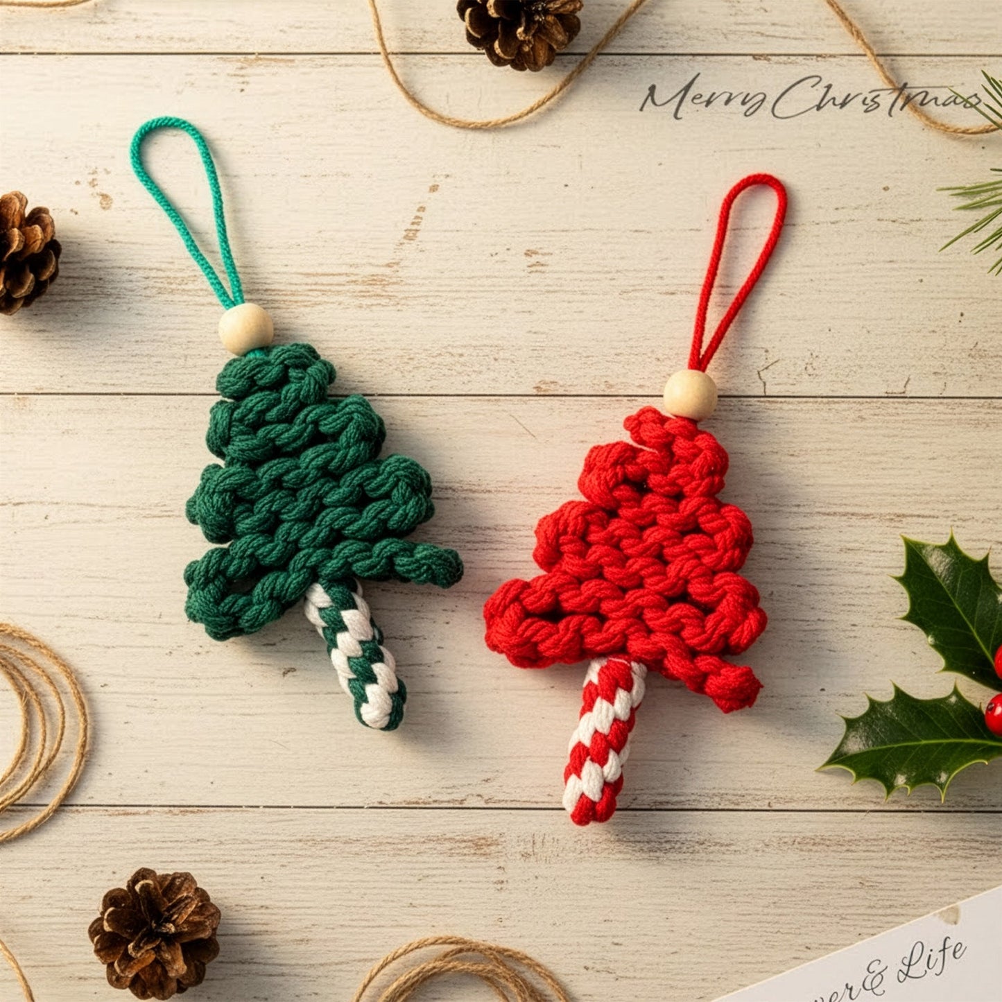 Handmade Chunky Yarn Christmas Tree - Crochet Ornament