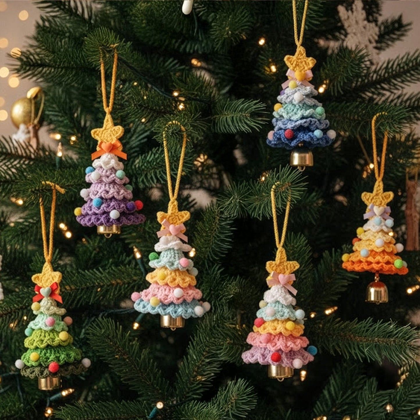 Handmade Colorful Christmas Tree - Crochet Ornament