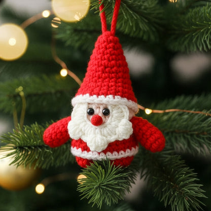 Handmade Cute Santa Claus Reindeer Snowman Christmas Bell - Personalized Crochet Ornament