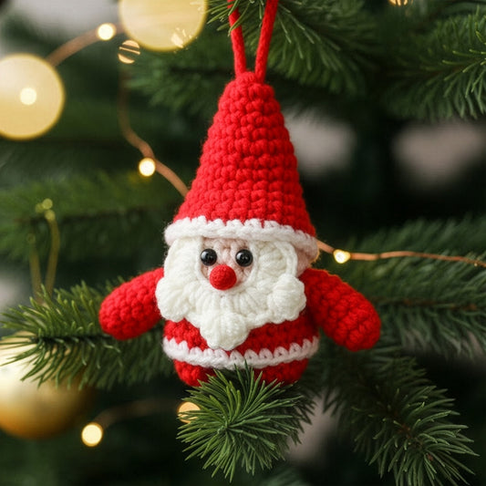 Handmade Cute Santa Claus Reindeer Snowman Christmas Bell - Crochet Ornament
