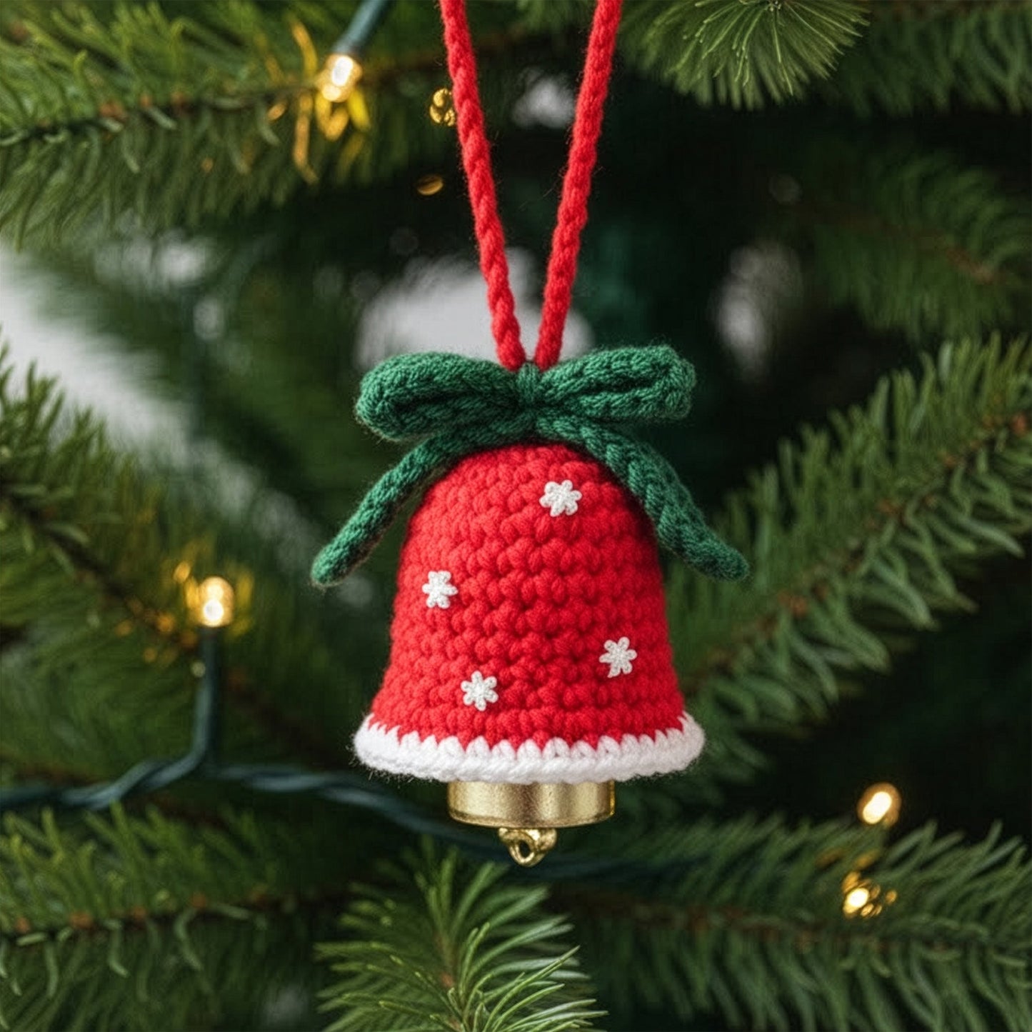 Handmade Cute Santa Claus Reindeer Snowman Christmas Bell - Crochet Ornament