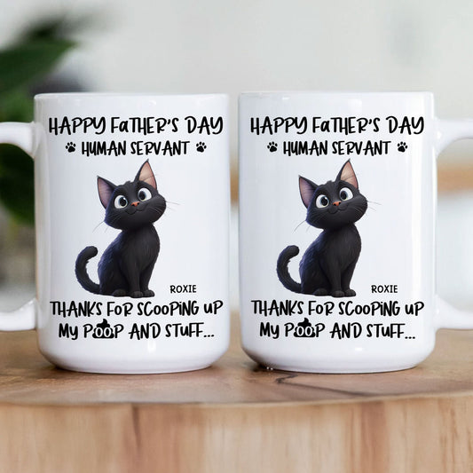 Father's Day Gifts, Happy Father's Day, Human Servant - Personalized Mug