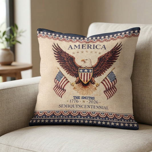 Happy Birthday America 250th Semiquincentennial Patriotic - Personalized Pillow Cover