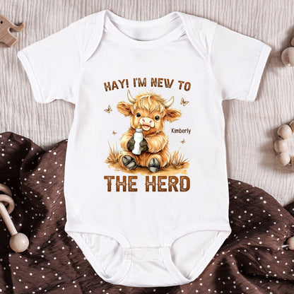 Hay I'm New To The Herd - Personalized Baby Bodysuit