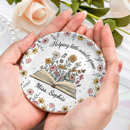 Helping Little Minds Grow Teacher Appreciation Gift - Personalized Jewelry Dish