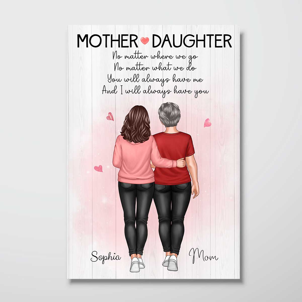Mother And Daughter No Matter What Mother‘s Day Gift Personalized Vertical Poster