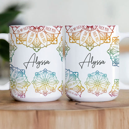 Hidden Swear Words Affirmations Mandala - Personalized Mug