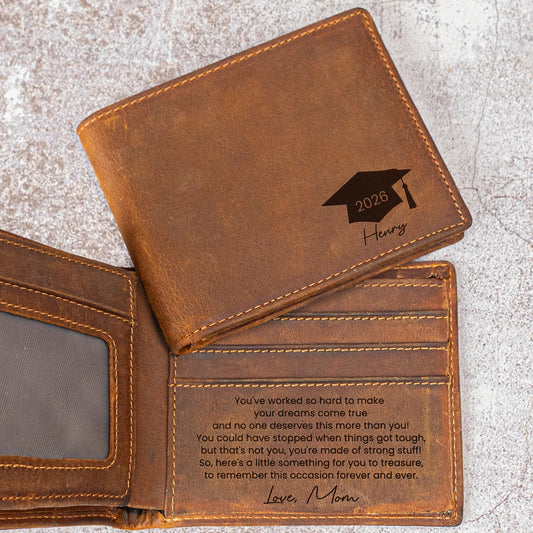 Hidden Message For Graduated Son, Graduation Gifts For Him - Personalized Wallet