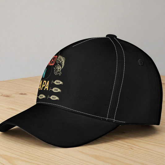 Father's Day Gifts, Hooked On Papa, Dad - Personalized Cap