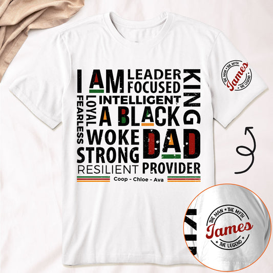 Father's Day Gifts, I Am A Black Dad - Personalized Shirt