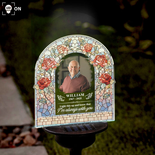 I Am Always With You Remembrance Garden Decorations - Personalized Photo Solar Light