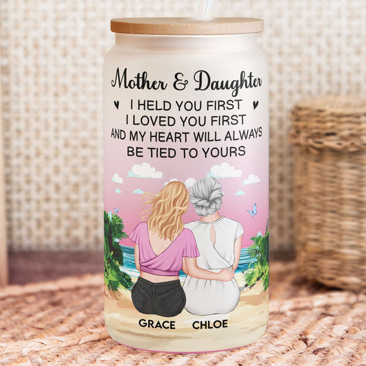 I Held You First I Loved You First - Personalized Frosted Glass Cup
