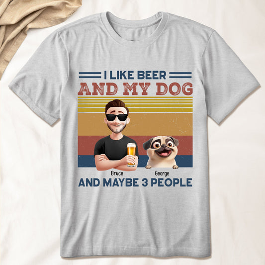 Father's Day Gifts, I Like Beer And My Dog New Version - Personalized Shirt