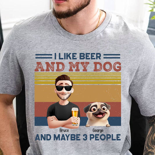 Father's Day Gifts, I Like Beer And My Dog New Version - Personalized Shirt