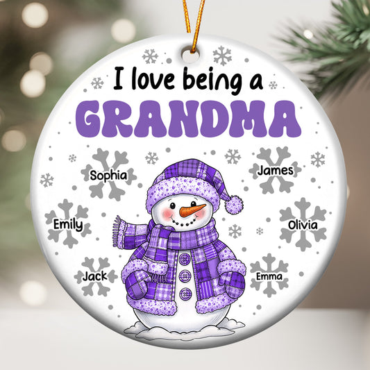 I Love Being A Grandma - Personalized Ceramic Ornament