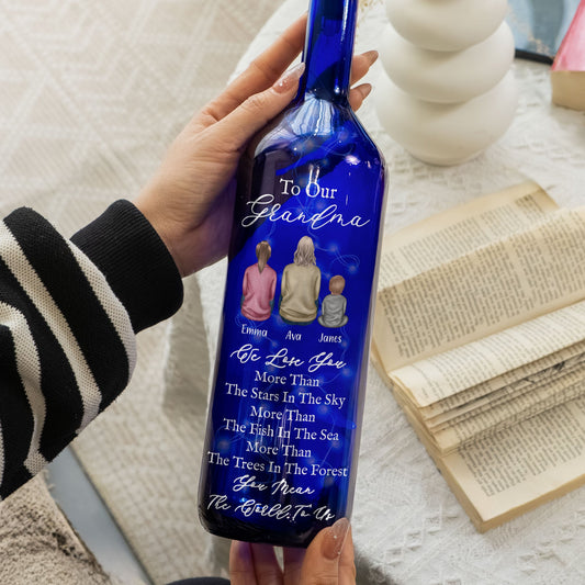 I Love You More Than The Stars In The Sky - Personalized Blue Bottle Lamp