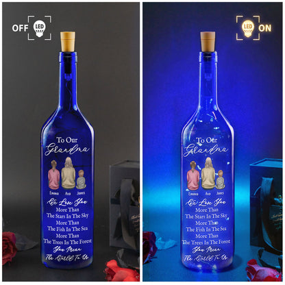 I Love You More Than The Stars In The Sky - Personalized Blue Bottle Lamp