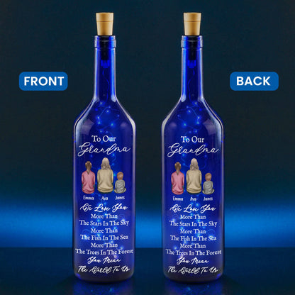 I Love You More Than The Stars In The Sky - Personalized Blue Bottle Lamp