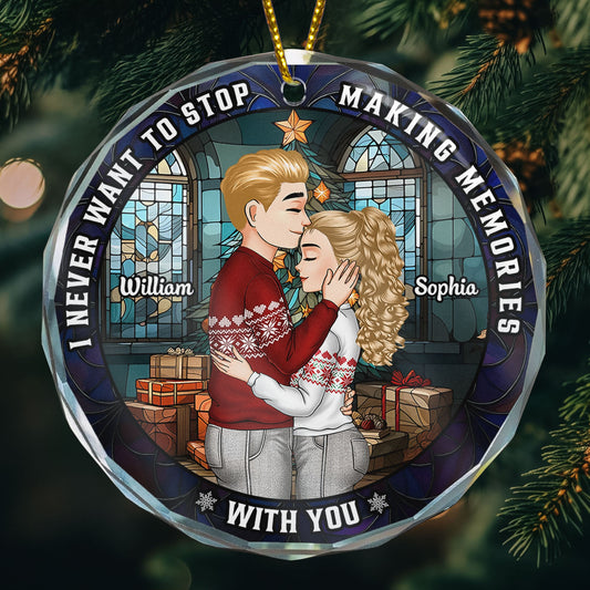 I Love You More With Each Passing Year - Personalized Glass Ornament