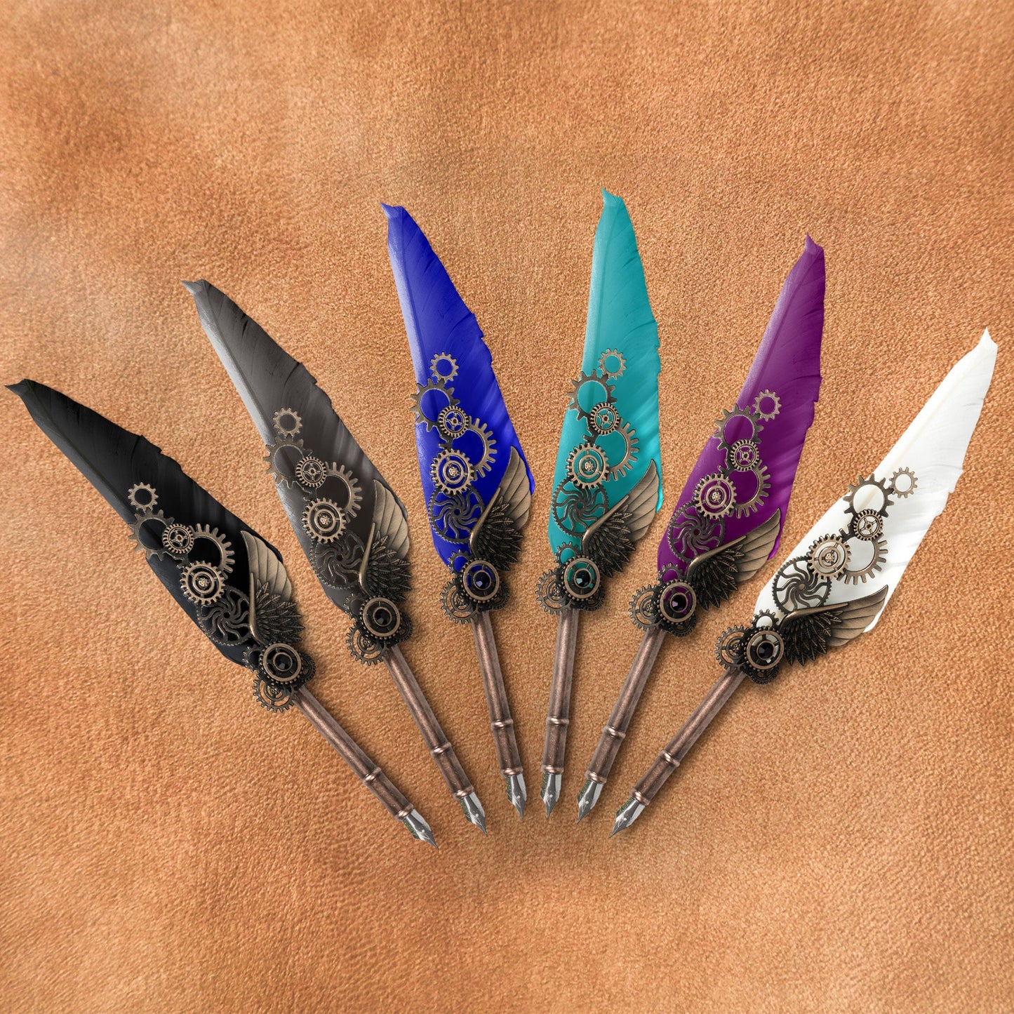 I Read To Escape Time And I Write To Create It - Feather Pen Set With Custom Card