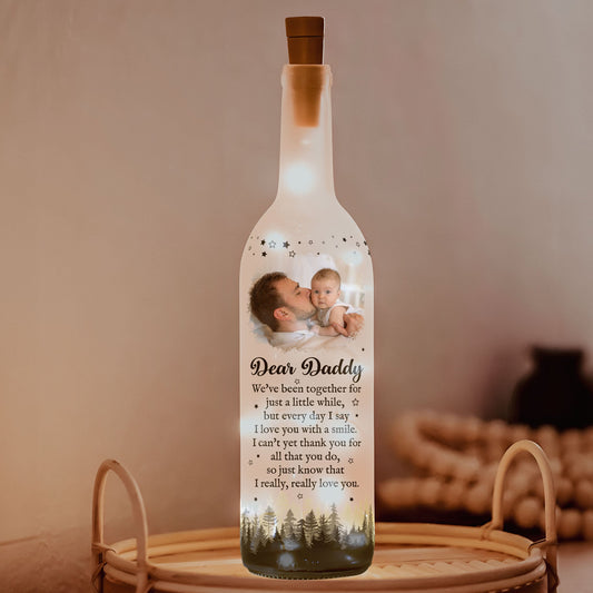Father's Day Gifts, I Really Love You Daddy New Dad Gift - Personalized Photo Bottle Lamp