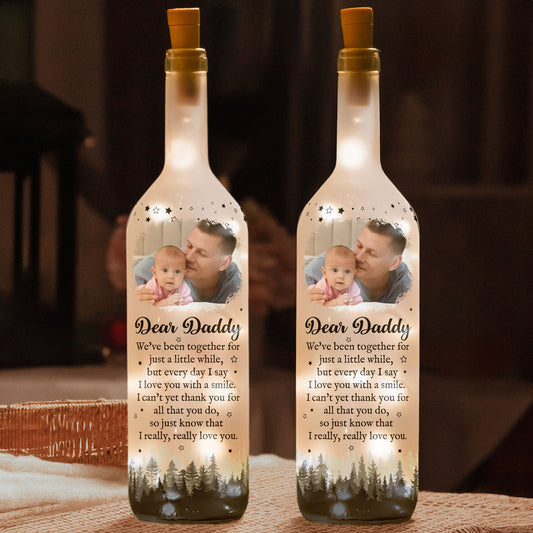 Father's Day Gifts, I Really Love You Daddy New Dad Gift - Personalized Photo Bottle Lamp