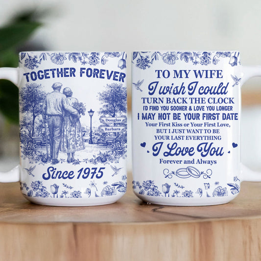 I Wish I Could Turn Back The Clock Toile De Jouy Couples - Personalized Mug