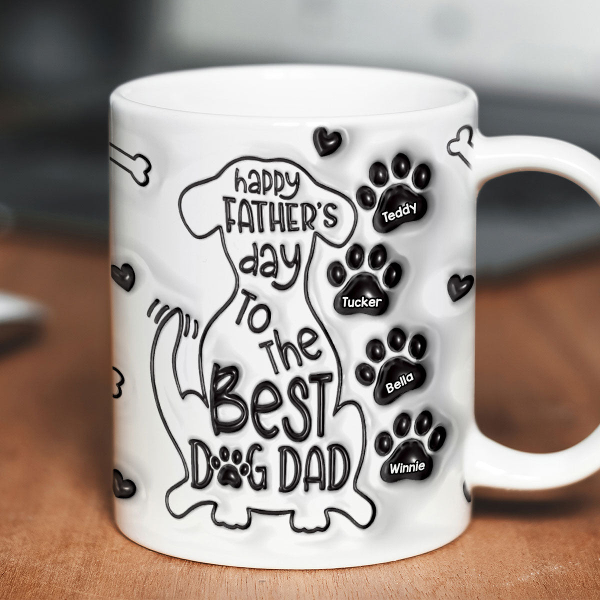 Happy Father Day To The Best Dog Dad Personalized 3D Inflated Printed Mug