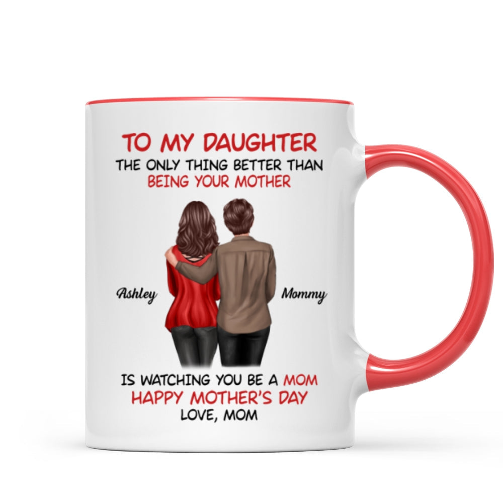To My Daughter Happy Mother‘s Day Back View Mom Daughter Personalized Mug