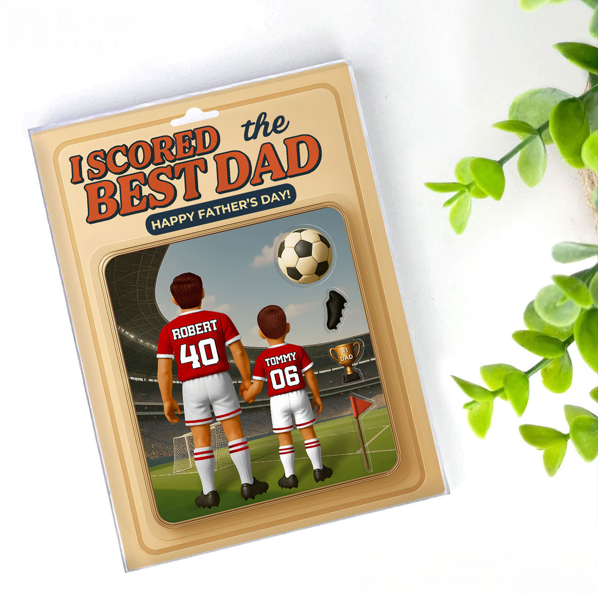 I Scored the Best Dad Football Custom Action Figure Personalized Acrylic Block Plaque,  Gift for Dad, Gift for Husband