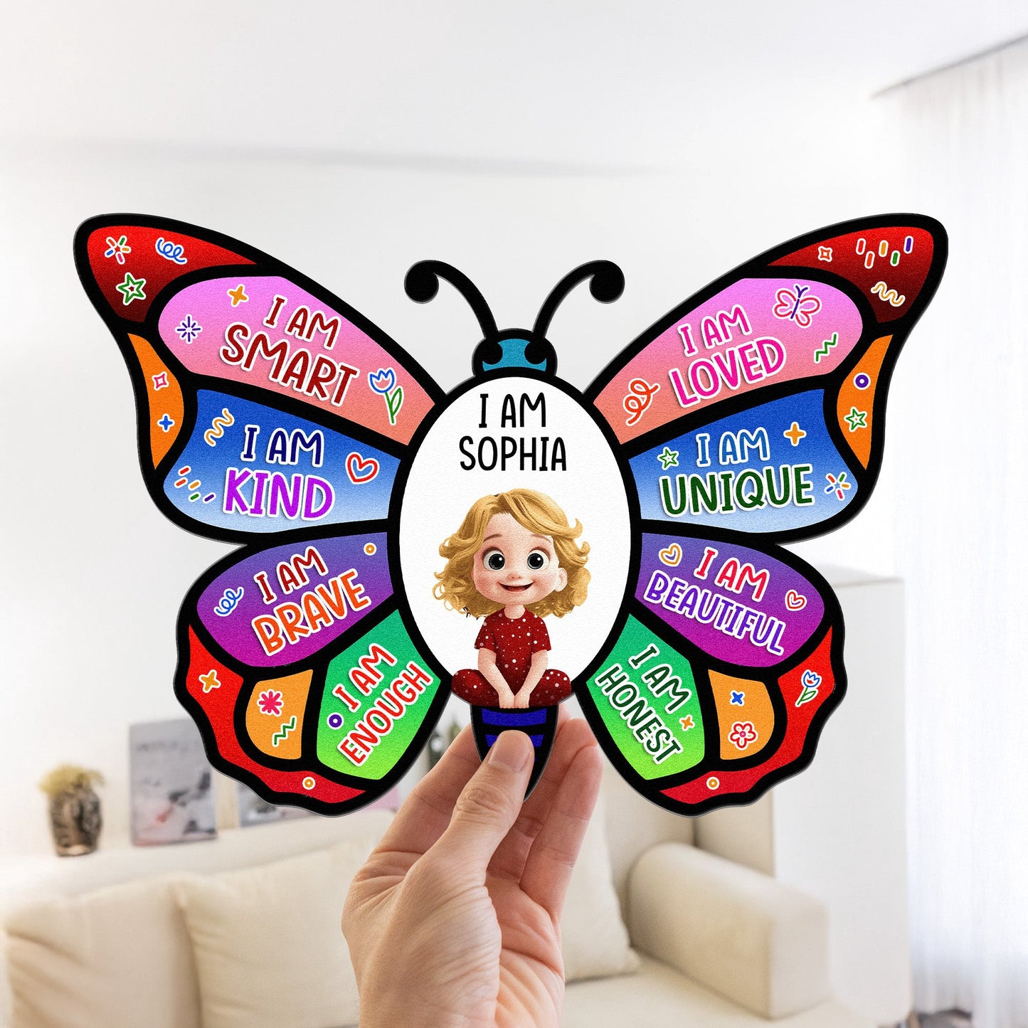 I Am Affirmation Butterfly - Personalized Metal Sign