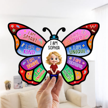 I Am Affirmation Butterfly - Personalized Metal Sign