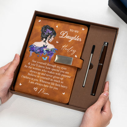 I Am Always Here For You Gift For Daughter Granddaughter - Personalized Notebook Set