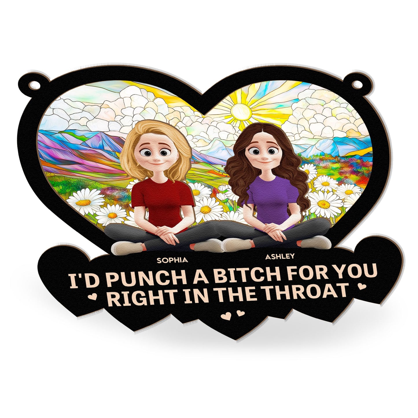 I'd Punch A Bitch For You - Personalized Window Hanging Suncatcher Ornament