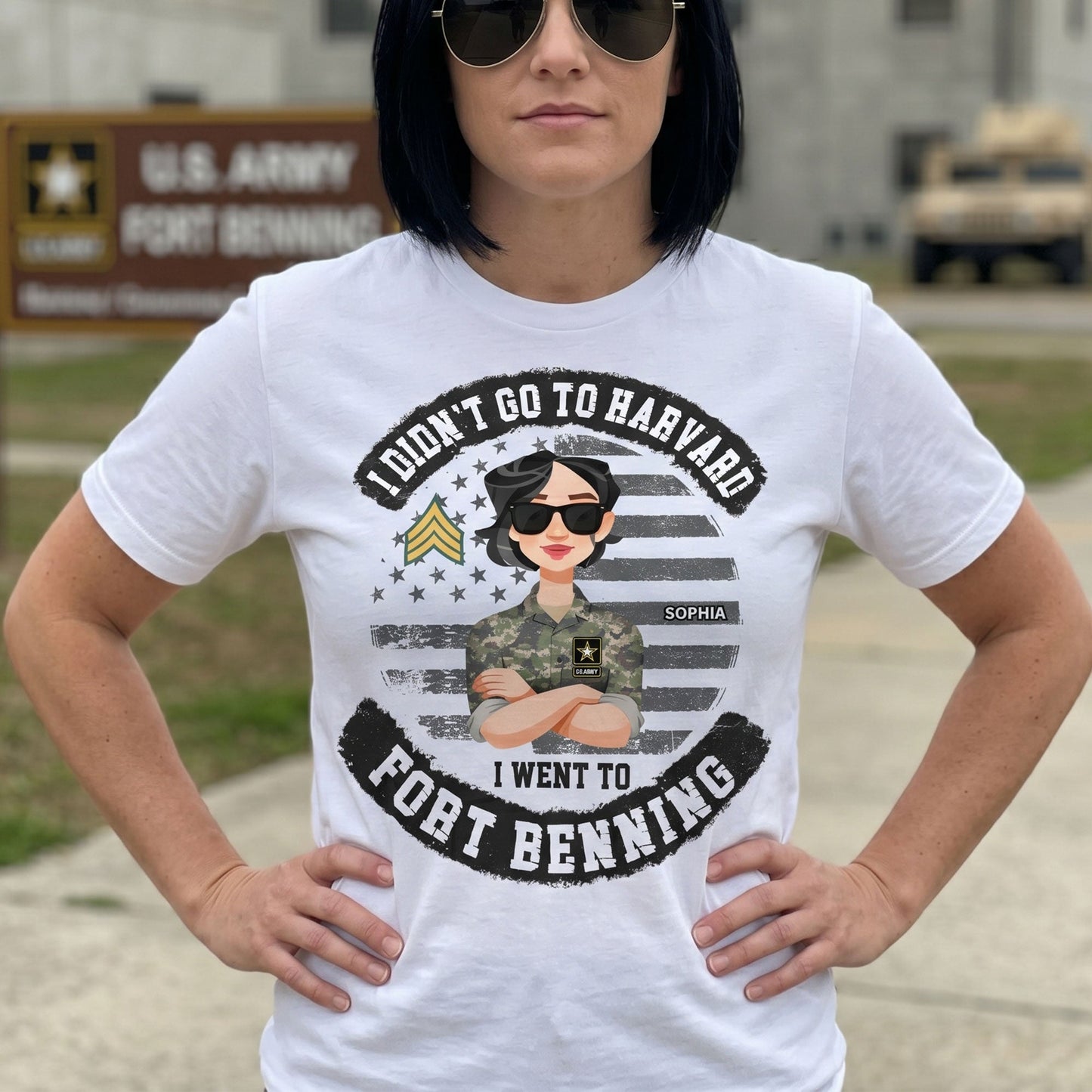 I Didn't Go To Harvard Branch Rank Shirt For Veteran 250th USA - Personalized Shirt