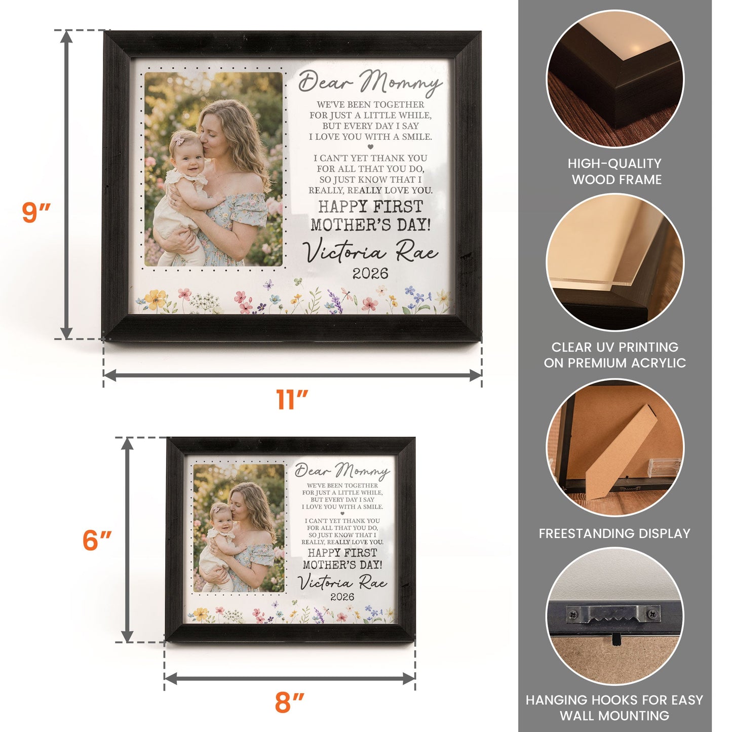I Love You With A Smile Mother's Day Gift For Mom, Wife, New Mom Gift - Personalized Shadow Box