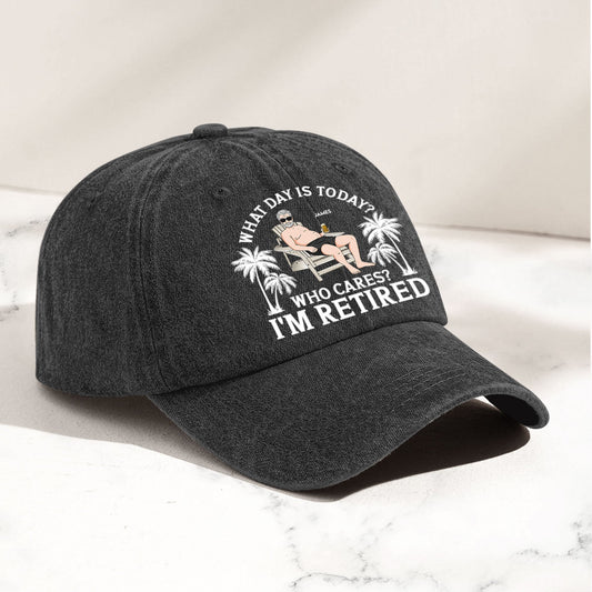 I'm Retired - Personalized Distressed Denim Cap