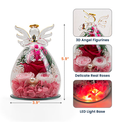 I'm Always With You - Personalized Flower In Glass Angel Figurines