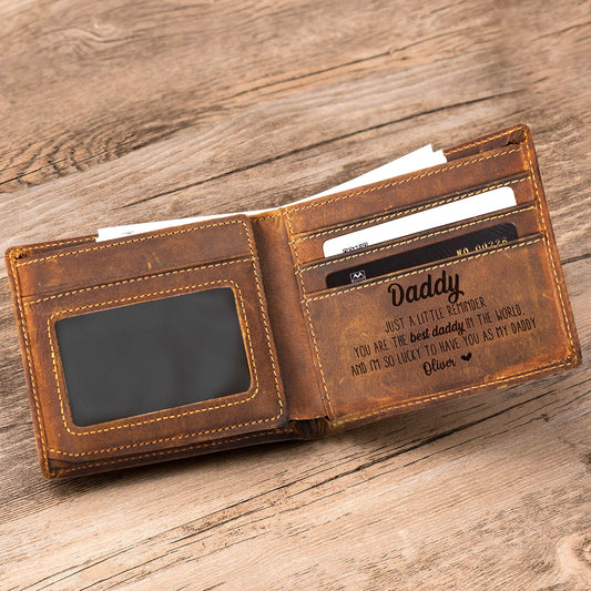 Father's Day Gifts, I'm So Lucky To Have You As My Daddy - New Dad Gifts - Personalized Leather Wallet