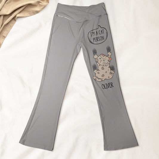 I'm A Cat Person Cute Cat - Personalized Flare Leggings