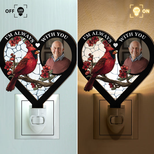 I'm Always With You - Personalized Photo Wood And Acrylic Night Light