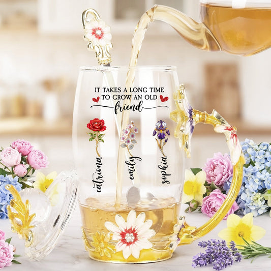 It Takes A Long Time To Grow An Old Friend - Personalized Glass Cup